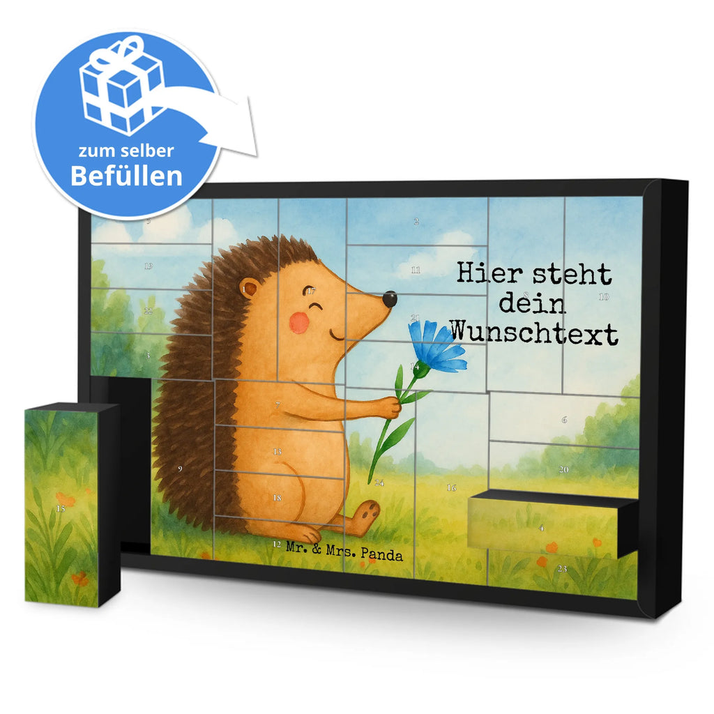 Personalisierter Befüllbarer Adventskalender Igel Blumen Design Adventskalender Zum Selbst Befüllen, Befüllbarer Adventskalender, Lustige Sprüche, Tiere, Tiermotive, Gute Laune, krank, Krankheit, Genesungswünsche, Igel, Besuch, Krankenhaus, Gute Besserung