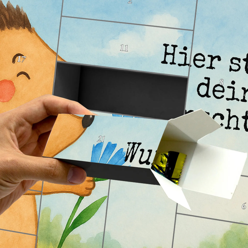 Personalisierter Befüllbarer Adventskalender Igel Blumen Design Adventskalender Zum Selbst Befüllen, Befüllbarer Adventskalender, Lustige Sprüche, Tiere, Tiermotive, Gute Laune, krank, Krankheit, Genesungswünsche, Igel, Besuch, Krankenhaus, Gute Besserung