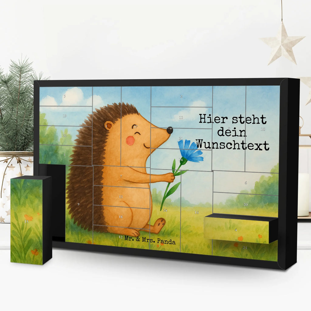 Personalisierter Befüllbarer Adventskalender Igel Blumen Design Adventskalender Zum Selbst Befüllen, Befüllbarer Adventskalender, Lustige Sprüche, Tiere, Tiermotive, Gute Laune, krank, Krankheit, Genesungswünsche, Igel, Besuch, Krankenhaus, Gute Besserung