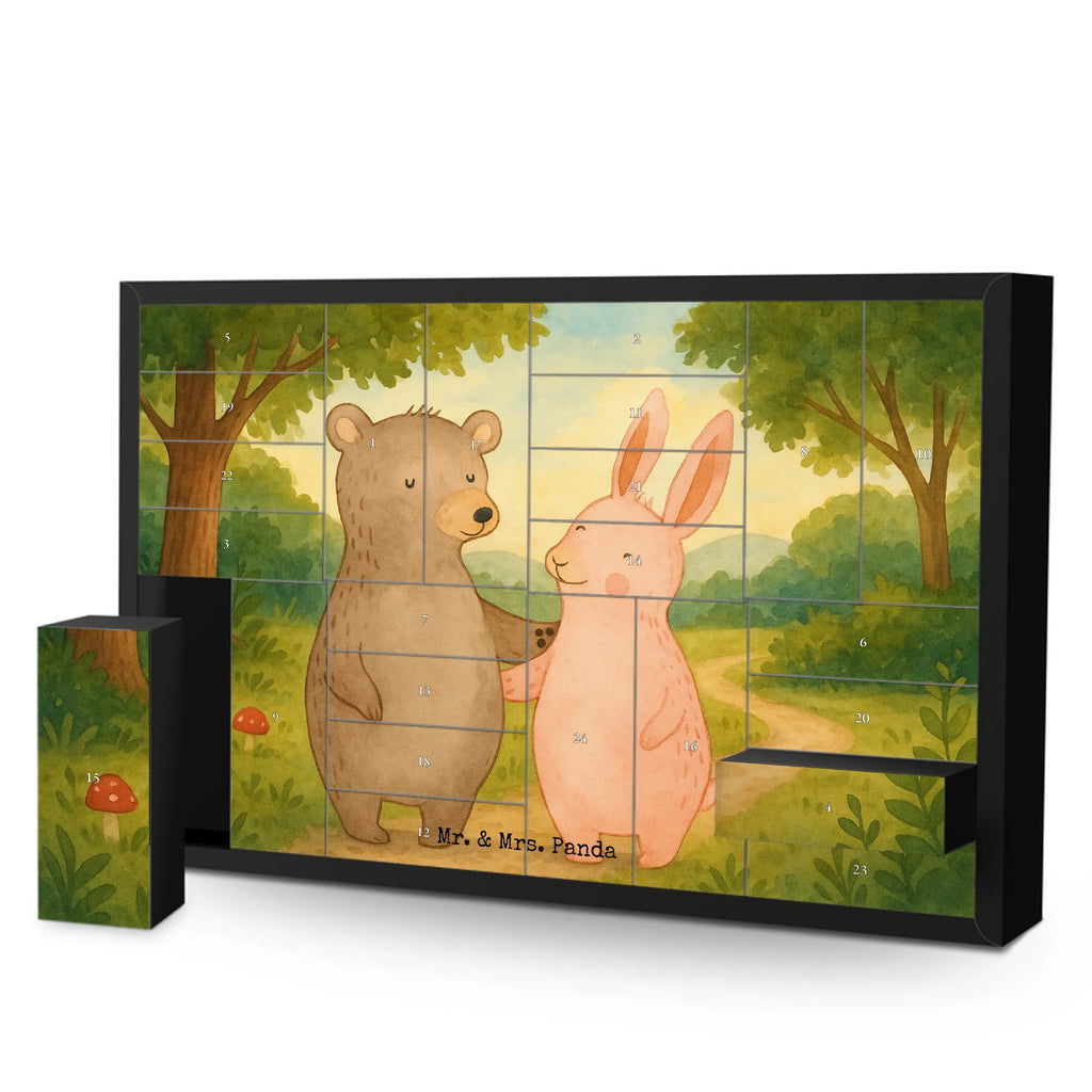 Fillable advent calendar bear and rabbit Embrace Design Loving, Two, Together, Marriage, Proposal of marriage, Love gift, gift for her, gift for him, anniversary gift, friends, rabbit, best friend