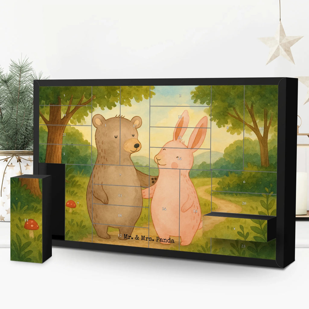Fillable advent calendar bear and rabbit Embrace Design Loving, Two, Together, Marriage, Proposal of marriage, Love gift, gift for her, gift for him, anniversary gift, friends, rabbit, best friend