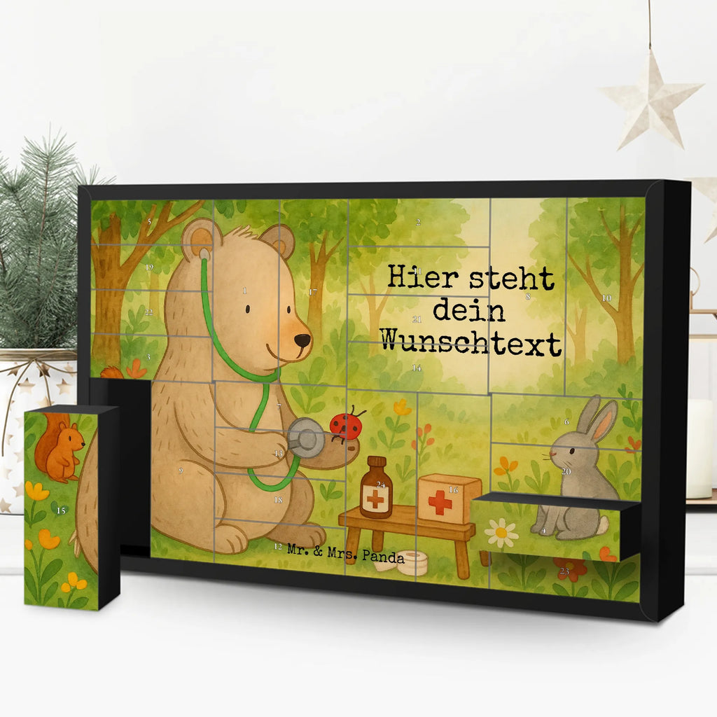 Personalisierter Befüllbarer Adventskalender Bär Arzt Design Adventskalender Zum Selbst Befüllen, Befüllbarer Adventskalender, Teddy, Bär, Teddybär, Doktorin, Arzt, Professorin, Professor, Ärztin, Doktor