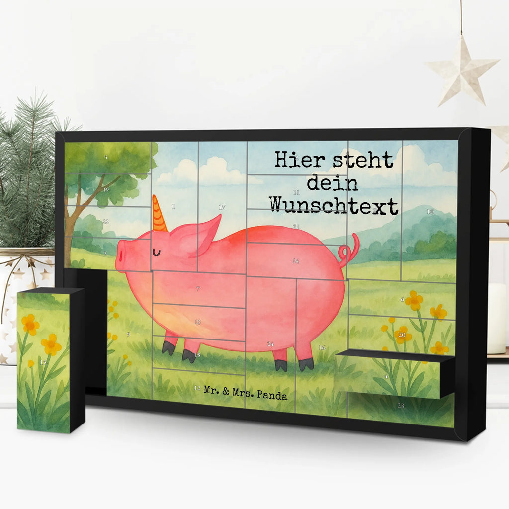 Personalisierter Befüllbarer Adventskalender Einhorn Schwein Design Adventskalender Zum Selbst Befüllen, Befüllbarer Adventskalender, Unicorn, Einhorn, Einhörner, Einhorn Deko, Funny, Witzig. Lustig, Bauer, Schwein, Schweinhorn, Spaß, Party, Piggy, English, Spruch, Pig, Geschenk, Englisch
