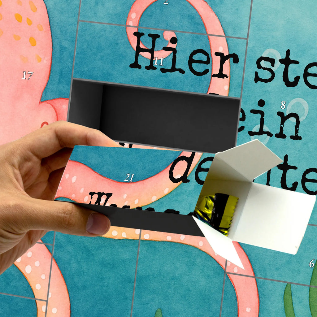 Personalisierter Befüllbarer Adventskalender Tintenfisch Design Adventskalender Zum Selbst Befüllen, Befüllbarer Adventskalender, Lustige Sprüche, Tiere, Tiermotive, Gute Laune, Ozean, Meerestier, Wasser, Krake, Arme, Tintenfisch, Meer