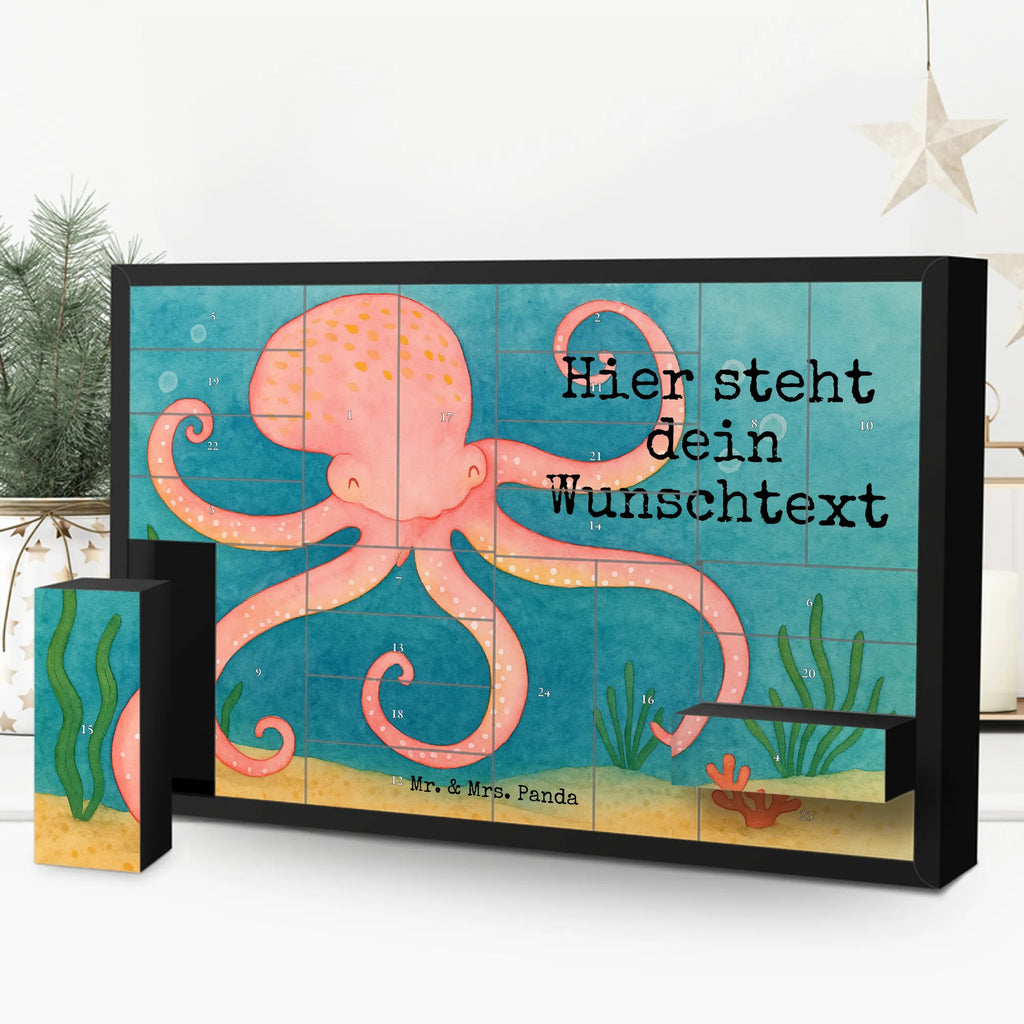 Personalisierter Befüllbarer Adventskalender Tintenfisch Design Adventskalender Zum Selbst Befüllen, Befüllbarer Adventskalender, Lustige Sprüche, Tiere, Tiermotive, Gute Laune, Ozean, Meerestier, Wasser, Krake, Arme, Tintenfisch, Meer