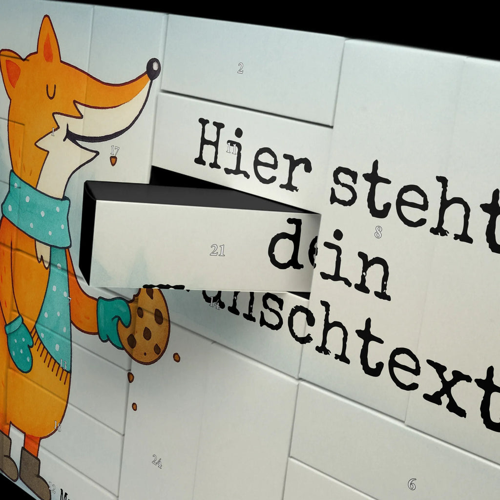 Personalisierter Befüllbarer Adventskalender Fuchs Keks Design Adventskalender Zum Selbst Befüllen, Befüllbarer Adventskalender, Fuchs, Plätzchen, Füchse, Weihnachtszeit, Liebe, Backen Spruch, Kekse, Winter, Küche Deko