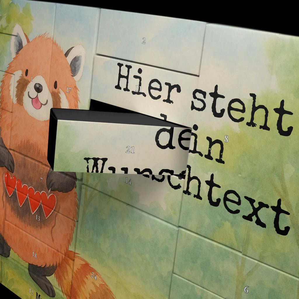 Personalisierter Befüllbarer Adventskalender Roter Panda Design Befüllbarer Adventskalender, Adventskalender Zum Selbst Befüllen, Lustige Sprüche, Tiere, Tiermotive, Gute Laune, Lieblingsmensch, Rot, Herz, Liebe, Liebling, Panda