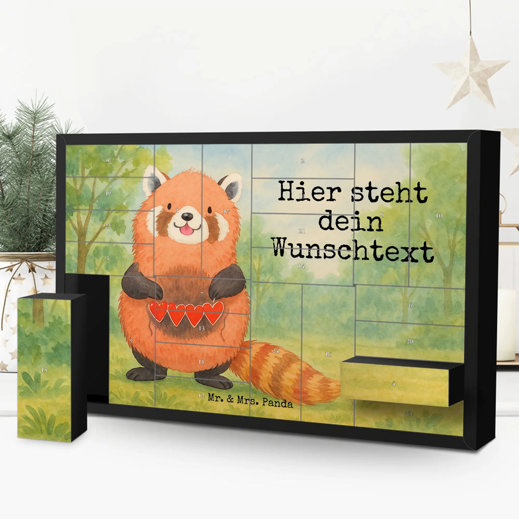 Personalisierter Befüllbarer Adventskalender Roter Panda Design Befüllbarer Adventskalender, Adventskalender Zum Selbst Befüllen, Lustige Sprüche, Tiere, Tiermotive, Gute Laune, Lieblingsmensch, Rot, Herz, Liebe, Liebling, Panda