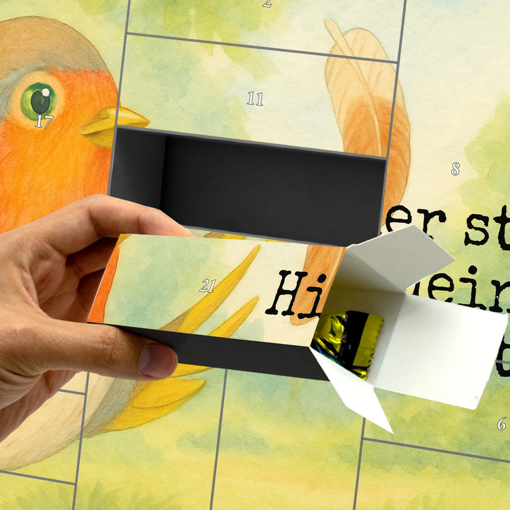 Personalisierter Befüllbarer Adventskalender Rotkehlchen Federn Design Adventskalender Zum Selbst Befüllen, Befüllbarer Adventskalender, Lustige Sprüche, Tiere, Tiermotive, Gute Laune, Spruch Motivation, fliegen, What If I Fall, Vogel, Rotkehlchen, Spruch Mut, Motivation Sprüche, Motivationsbilder