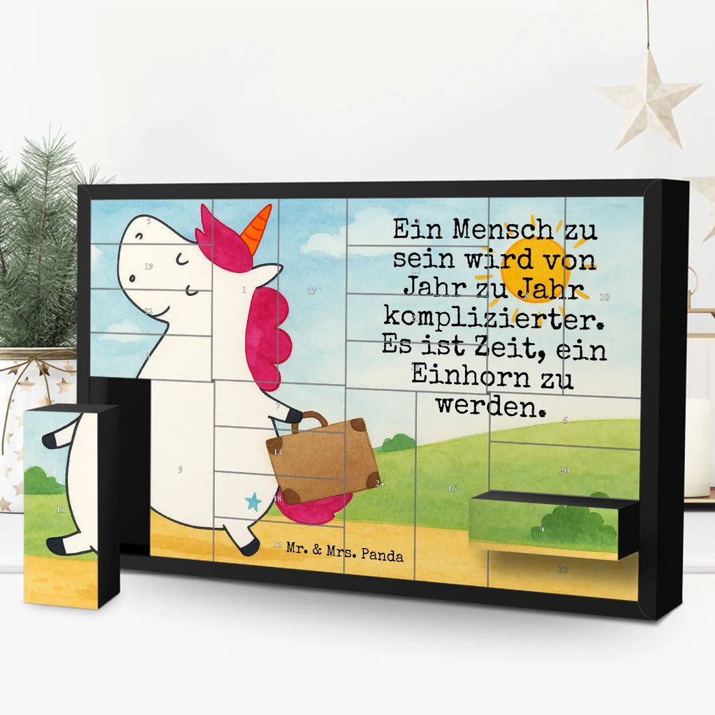 Fillable advent calendar unicorn Suitcase Design holiday present, adventure, luggage, travel, traveler gift, suitcase