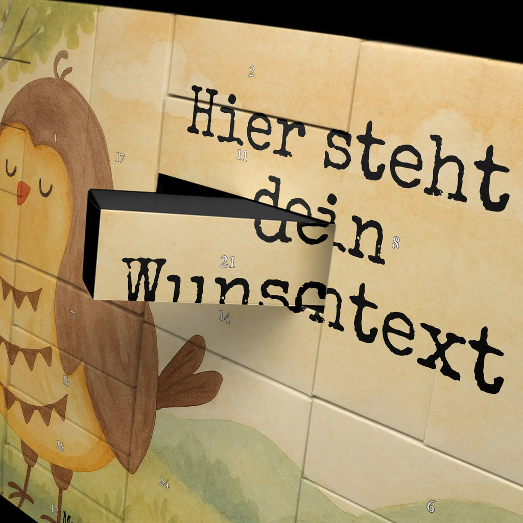 Personalisierter Befüllbarer Adventskalender Eule Zufrieden Design Befüllbarer Adventskalender, Adventskalender Zum Selbst Befüllen, Eule, Romantisch, Owl, Liebe Spruch, Eule Deko, Spruch schön, Wortspiel Lustig, Eule Spruch, Geschenk Hochzeitstag