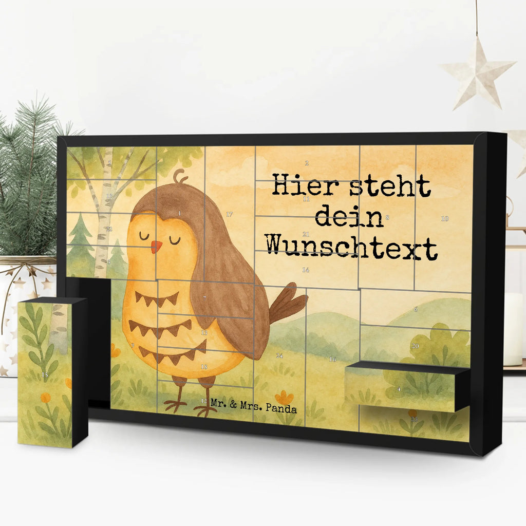 Personalisierter Befüllbarer Adventskalender Eule Zufrieden Design Befüllbarer Adventskalender, Adventskalender Zum Selbst Befüllen, Eule, Romantisch, Owl, Liebe Spruch, Eule Deko, Spruch schön, Wortspiel Lustig, Eule Spruch, Geschenk Hochzeitstag