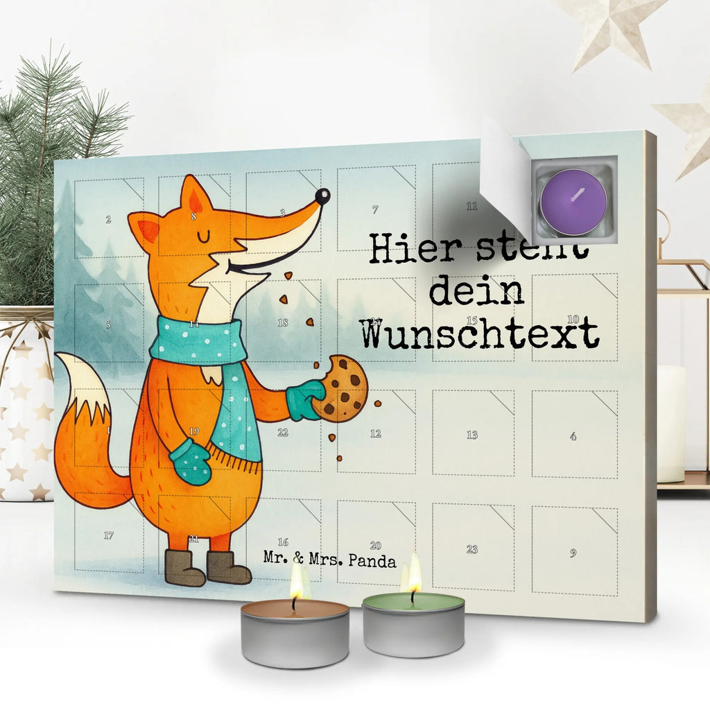 Personalisierter Duftkerzen Adventskalender Fuchs Keks Design Personalisierter Duftkerzen Adventskalender, Fuchs, Winter, Liebe, Plätzchen, Füchse, Weihnachtszeit, Backen Spruch, Küche Deko, Kekse