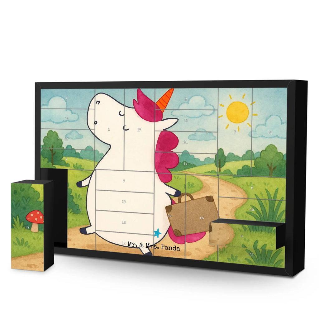 Fillable advent calendar unicorn Suitcase Design holiday present, adventure, luggage, travel, traveler gift, suitcase