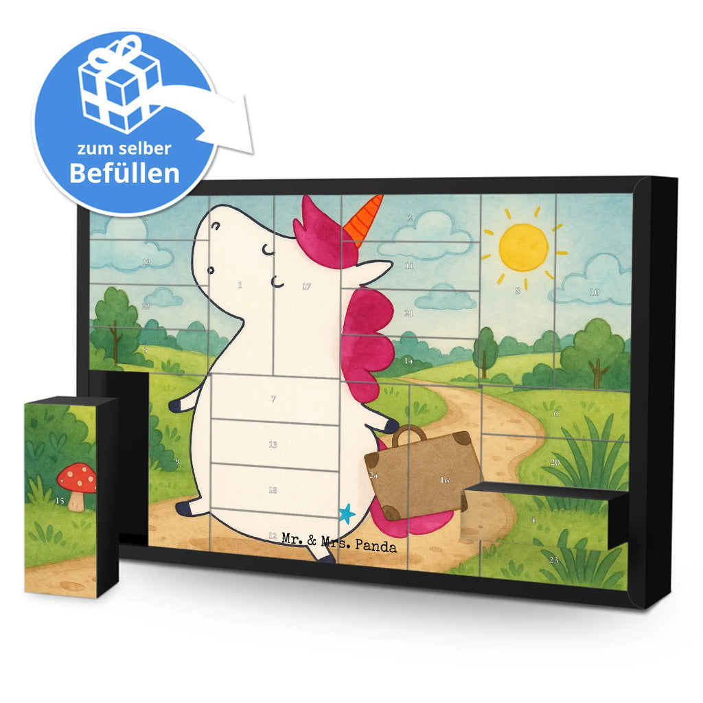 Fillable advent calendar unicorn Suitcase Design holiday present, adventure, luggage, travel, traveler gift, suitcase