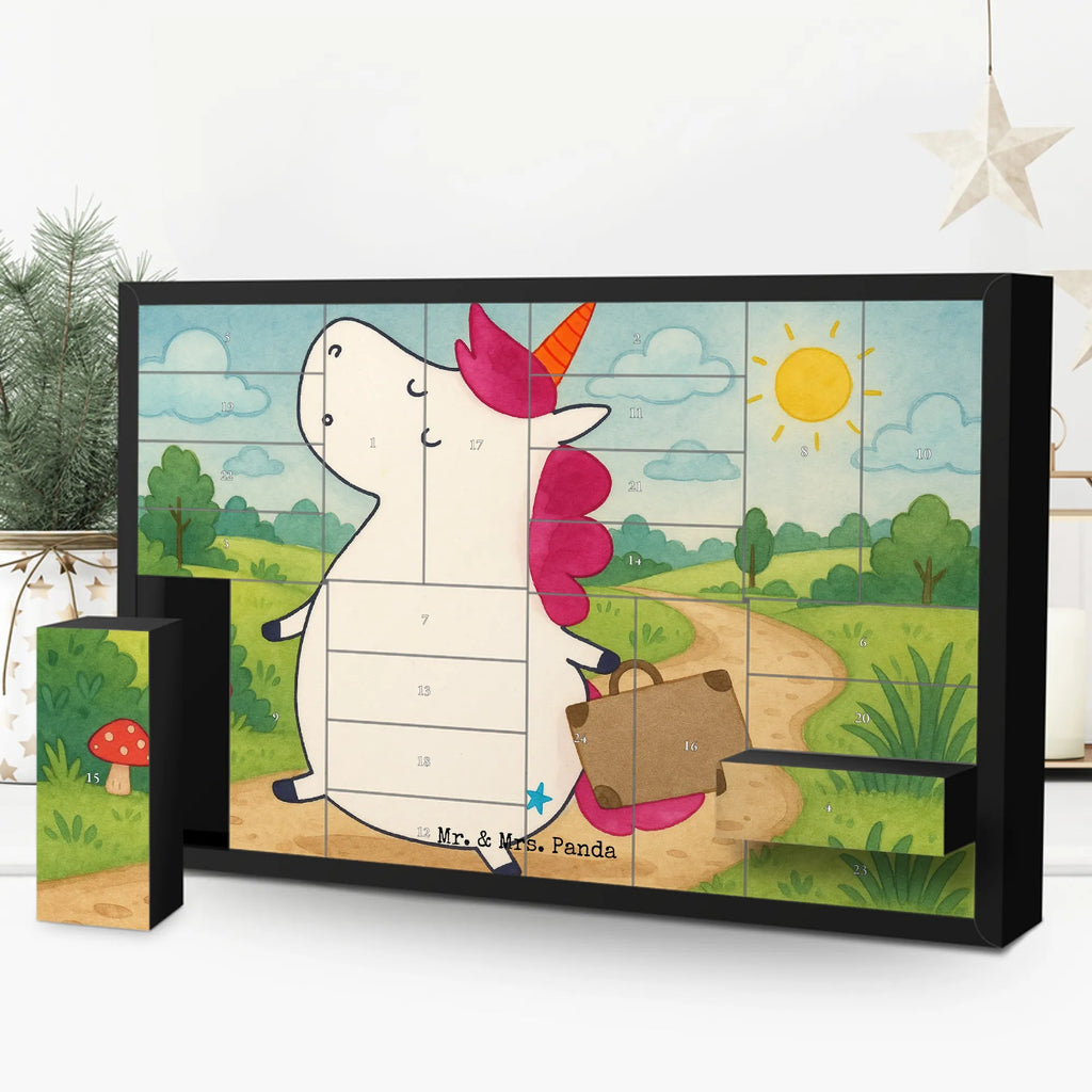 Fillable advent calendar unicorn Suitcase Design holiday present, adventure, luggage, travel, traveler gift, suitcase