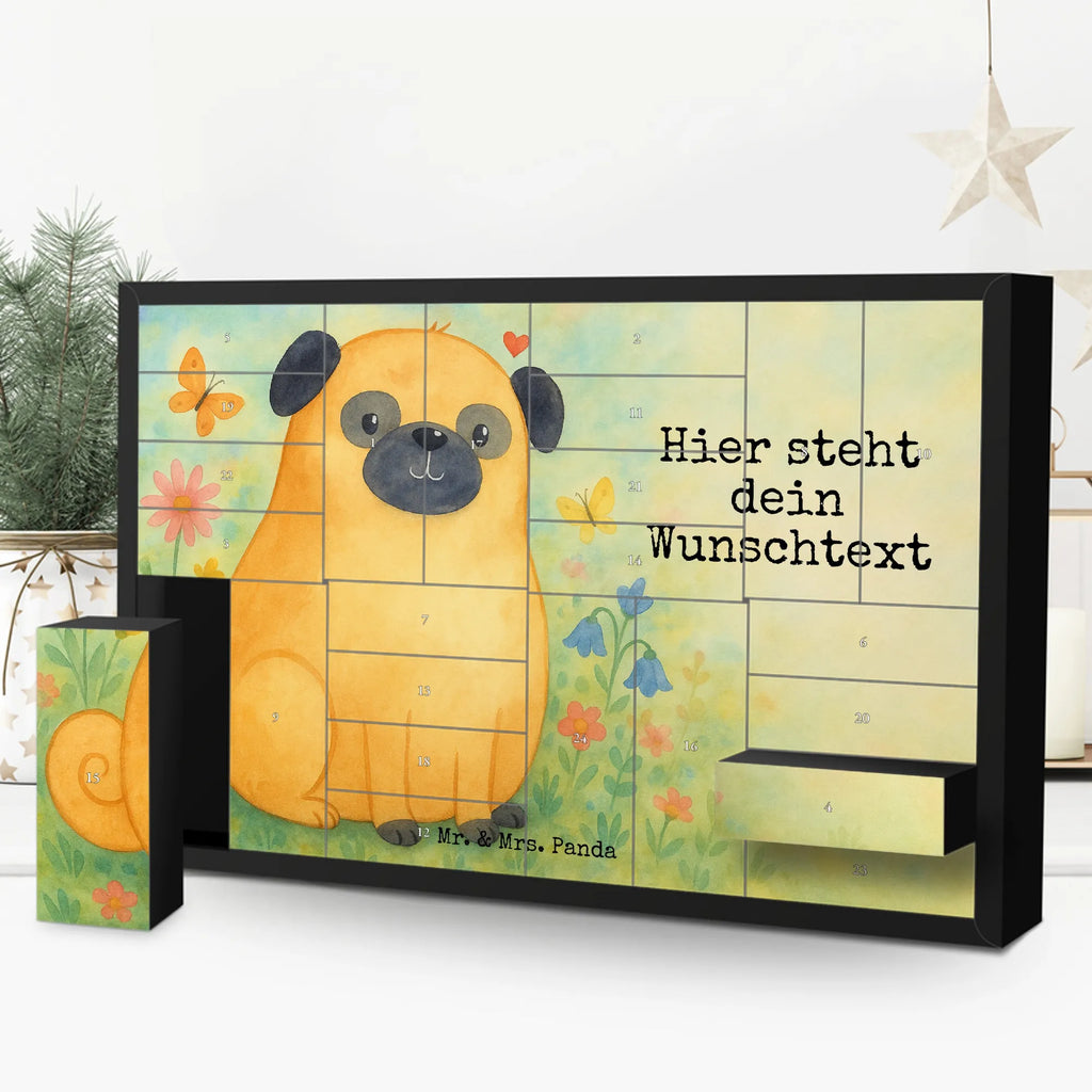 Personalisierter Befüllbarer Adventskalender Mops Design Adventskalender Zum Selbst Befüllen, Befüllbarer Adventskalender, Sprüche, Hund, Hunderasse, Hundebesitzer, Hundemotiv, Haustier, Tierliebhaber, Mops, Liebe, Hundeliebe