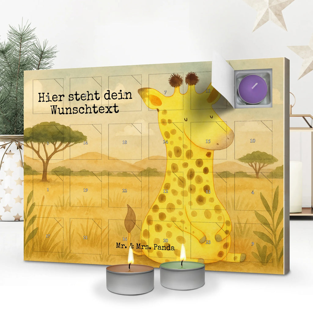 Personalisierter Duftkerzen Adventskalender Giraffe Zufrieden Design Personalisierter Duftkerzen Adventskalender, Afrika, Wildtiere, Glück, Giraffe, Zufrieden, Abenteuer
