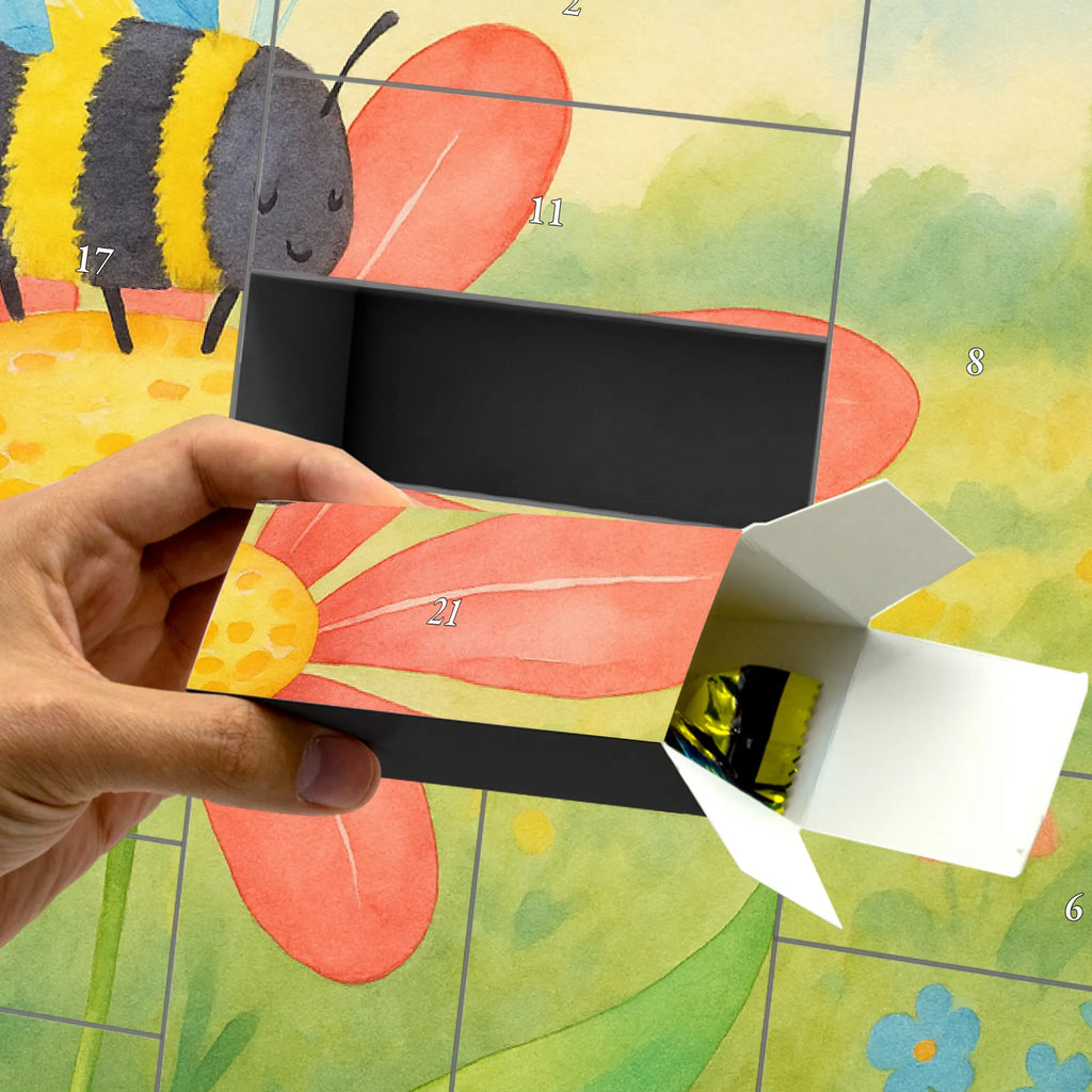 Fillable advent calendar bumblebee flower Design card, gift ideas, gifts, small animals, cute, cute animal motives, hand drawn, funny sayings, good mood, special gifts, animal lover, wasp, flower, fluffy, bumble bee, field, nature, bumblebees