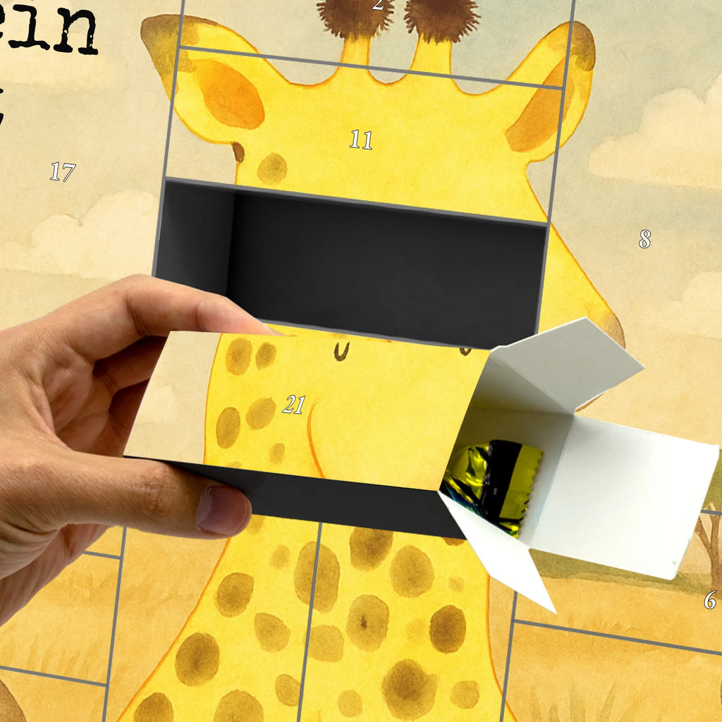 Personalisierter Befüllbarer Adventskalender Giraffe Zufrieden Design Adventskalender Zum Selbst Befüllen, Befüllbarer Adventskalender, Afrika, Wildtiere, Zufrieden, Abenteuer, Glück, Giraffe