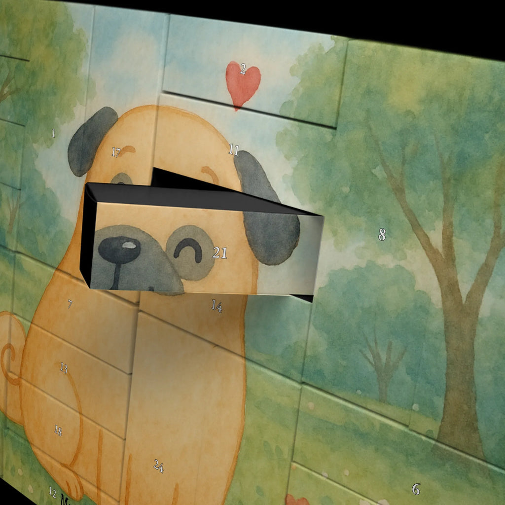 Fillable advent calendar Pug Design dog breed, mutt, hound, woof, dog mama, love dogs, love for dogs, dog decorative items, bag with dog print, funny gifts for dog owners, what do you give a dog lover, Christmas gifts for dogs, gifts for dogs, dog sayings, dog love, Pug