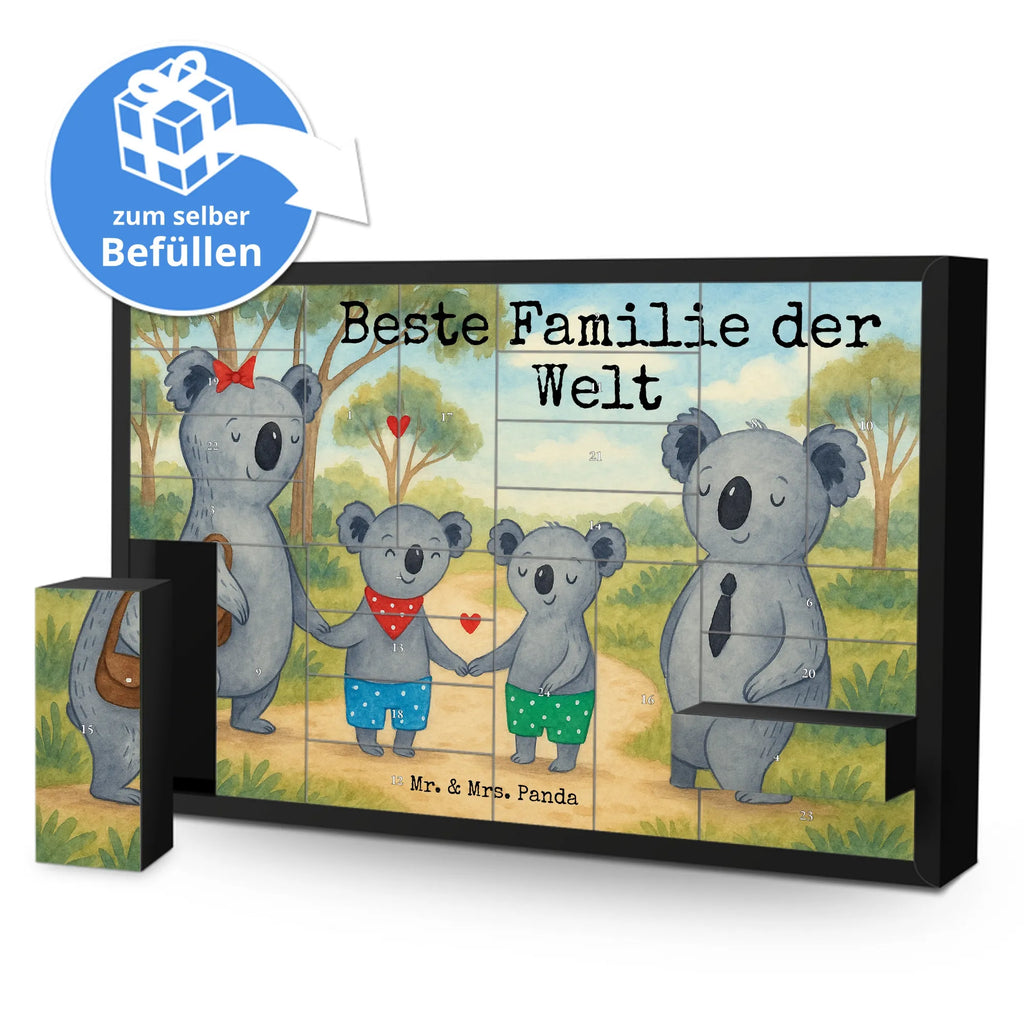 Fillable advent calendar Koala family with two kids Design Father's Day, Mother's Day, favourite family, koala bear, family time, best family, koala family, family life