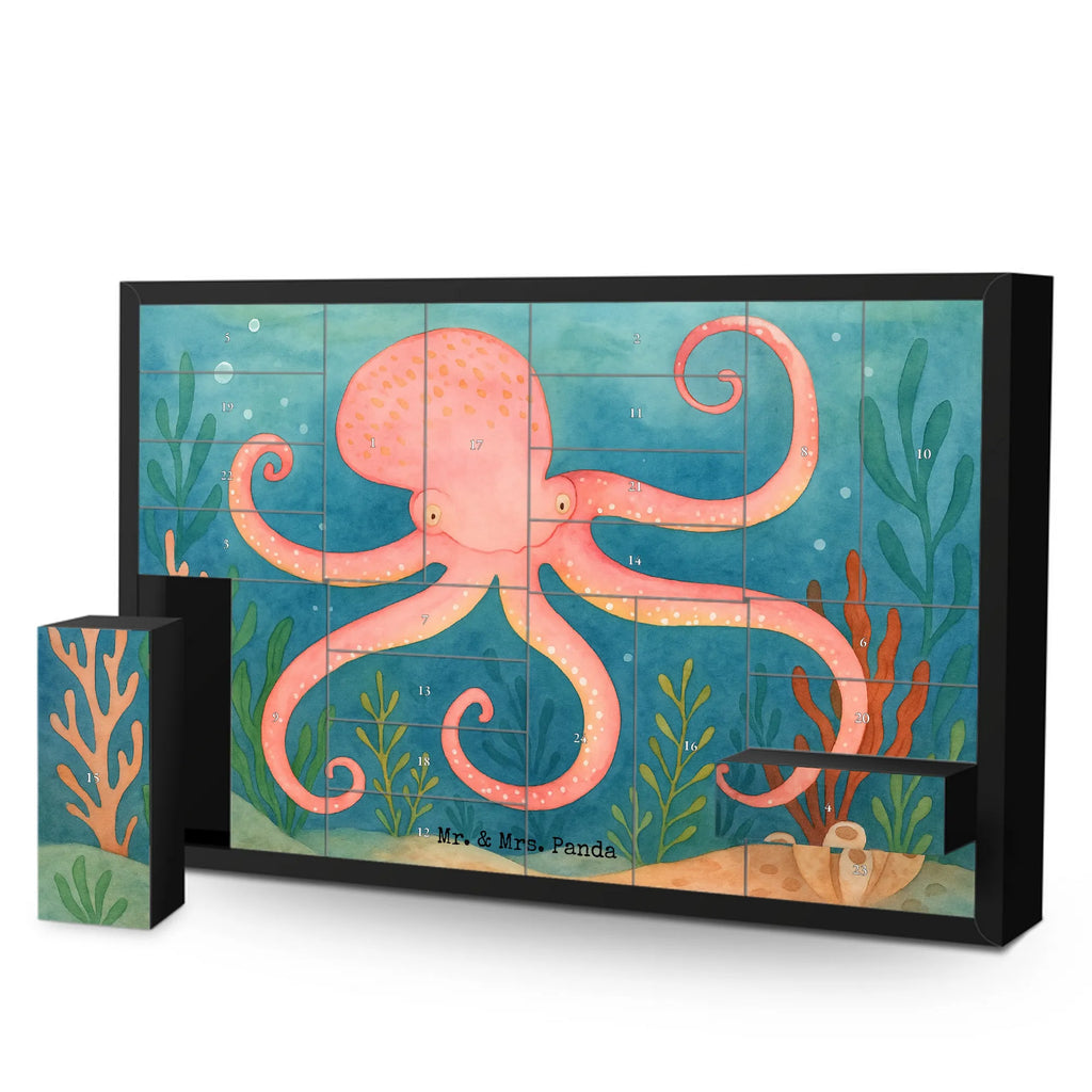 Fillable advent calendar Squid Design card, gift ideas, gifts, small animals, cute, cute animal motives, hand drawn, funny sayings, good mood, special gifts, animal lover, arms, ocean, sea animal, water, squid, octopus