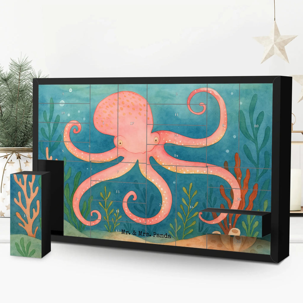 Fillable advent calendar Squid Design card, gift ideas, gifts, small animals, cute, cute animal motives, hand drawn, funny sayings, good mood, special gifts, animal lover, arms, ocean, sea animal, water, squid, octopus