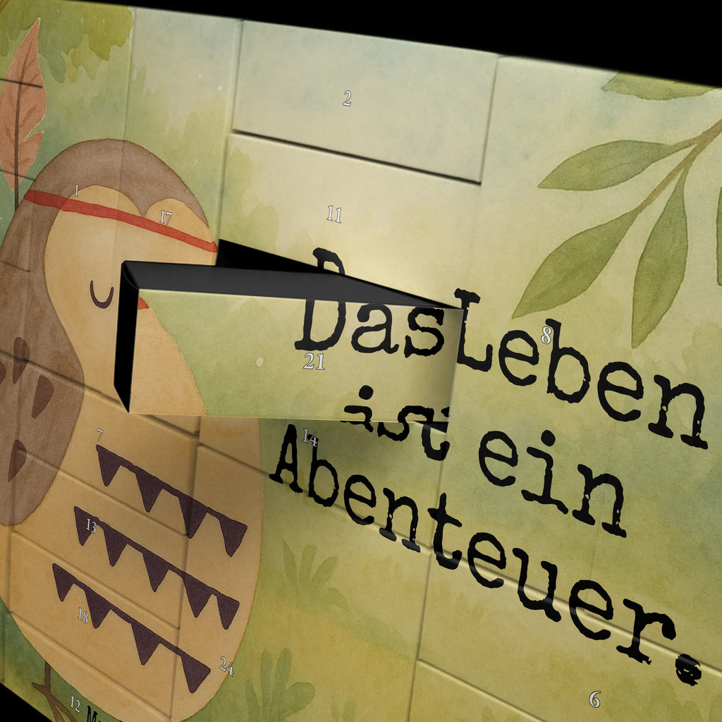 Fillable advent calendar Owl feather headdress Design gift ideas, birthday present, forest animal, bird, nocturnal, illustrated, romantic gift, owl decor, Feather decoration, Travel saying, Beautiful saying, Decoration, Life is an adventure, Indian saying, Owl decoration