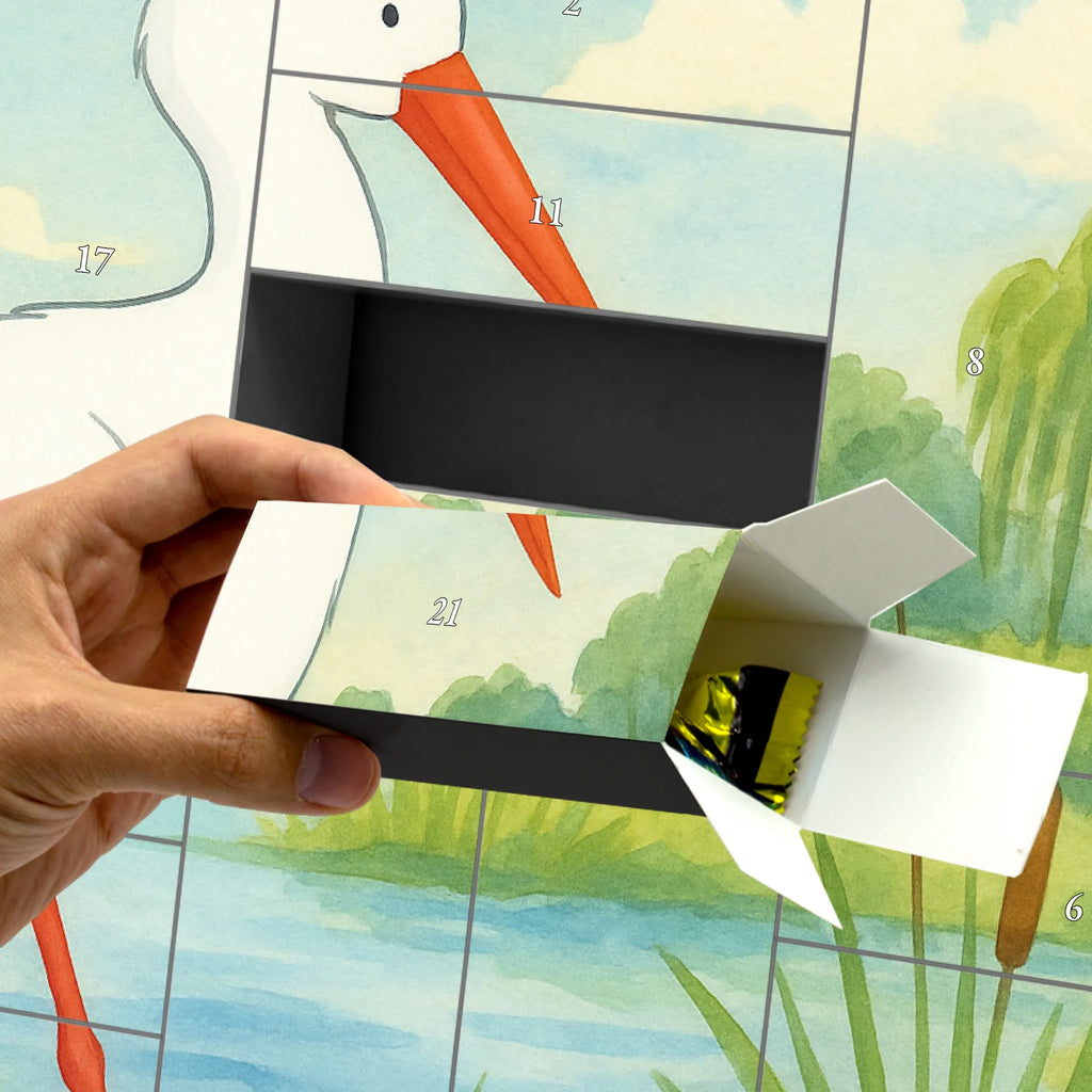 Fillable advent calendar Stork Design card, gift ideas, gifts, small animals, cute, cute animal motives, hand drawn, funny sayings, good mood, special gifts, animal lover, becoming a mother, birth, pregnant, stork, baby bump, mother, mothers, pregnancy