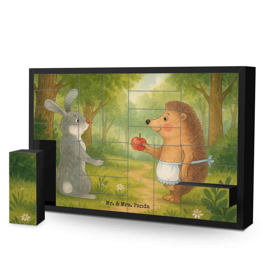 Fillable advent calendar Hare Hedgehog Design card, gift ideas, gifts, small animals, cute, cute animal motives, hand drawn, funny sayings, good mood, special gifts, animal lover, love saying, hare, consolation, lovesickness gift, pain of separation, heartache, Hedgehog and hare, romantic saying