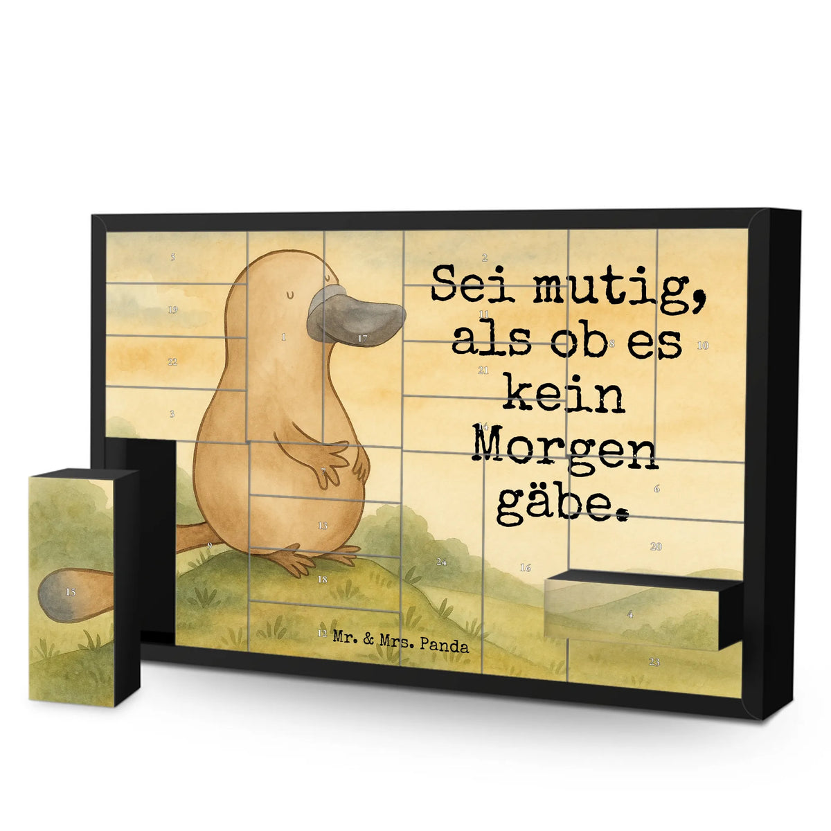 Befüllbarer Adventskalender Schnabeltier Mut Design Geschenkekalender, Weihnachtskalender, Schachtel Adventskalender, Diy Adventskalender, Adventskalender Schachtel, Adventskalender, Kalender Zum Befüllen, diy weihnachtskalender, Leerer Adventskalender, Adventskalender Box, Bastel Adventskalender, selbstbefüllbarer adventskalender, Meer, Urlaub, Meerestiere, Schnabeltiere, Weltreise, Mut, Büro, Training, Schnabeltier, mutig, Lebensweisheit, Arbeit, Motivation, Neuanfang, Raodtrip, Neustart
