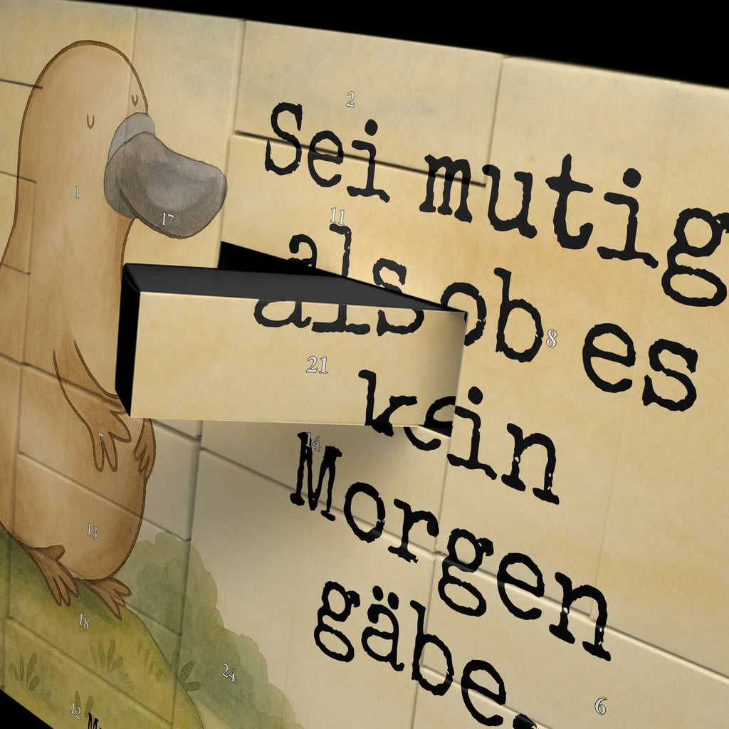 Fillable advent calendar platypus courage Design gift ideas, vacation, Seafood, aquatic animals, ocean, shells, corals, reef, whale, narwhal, sea urchin, lobster, platypus, manatee, crocodile, shrimp, gifts for seafood lovers, water world, underwater animals, underwater world, deep sea, seafood fans, seafood decoration, seafood posters, courage, new start, wisdom, work, new beginning, Platypus, brave, world trip