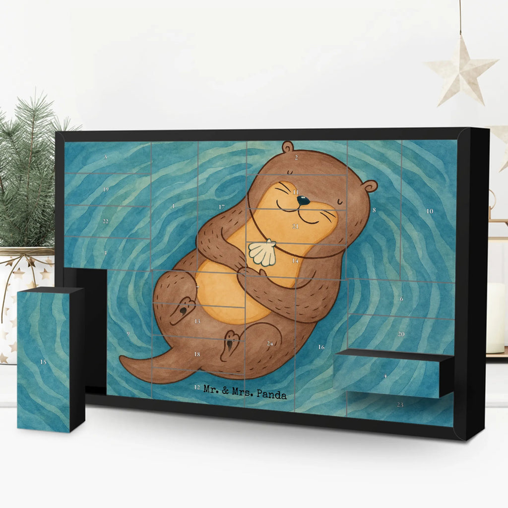 Fillable advent calendar otter shell Design animal lover, marten, sea otter, European otter, water mammal, aquatic animal, baby otter, predator, water, otter gifts, gift ideas for animal lovers, animal, mammal, water animal, gifts for people in love, brooding, daydreaming, otter love, dreaming