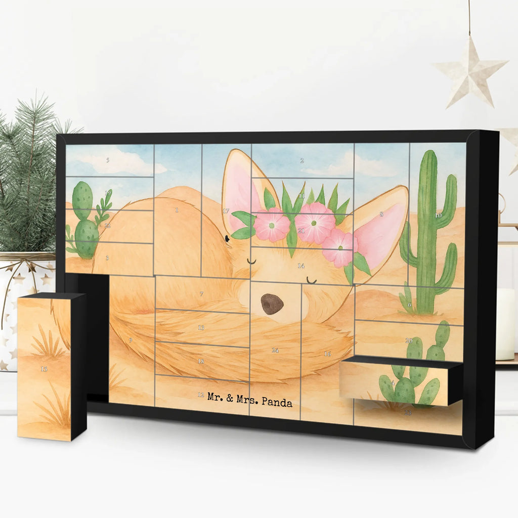 Fillable advent calendar desert fox Flower Design Africa, desert, wreath of flowers, desert fox, flowers