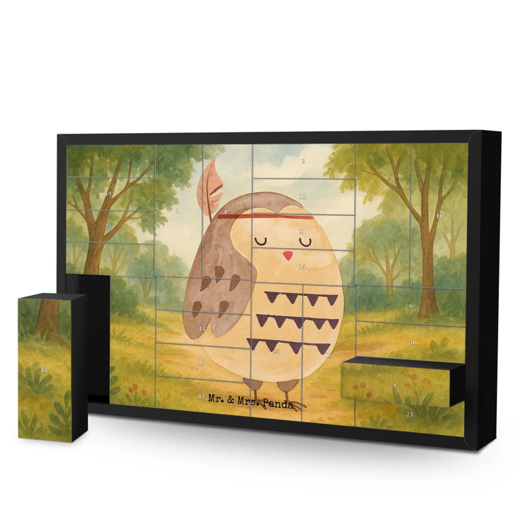 Fillable advent calendar Owl feather headdress Design gift ideas, birthday present, forest animal, bird, nocturnal, illustrated, romantic gift, owl decor, Feather decoration, Travel saying, Beautiful saying, Decoration, Life is an adventure, Indian saying, Owl decoration