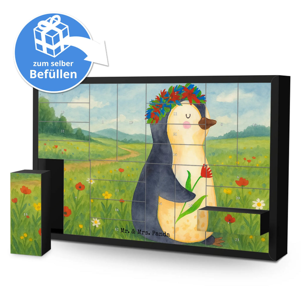 Fillable advent calendar Penguin Flower Design North Pole, Penguins, love of life, penguins, universe, wishes, wreath of flowers, goals in life, lovesickness, goals, gift idea