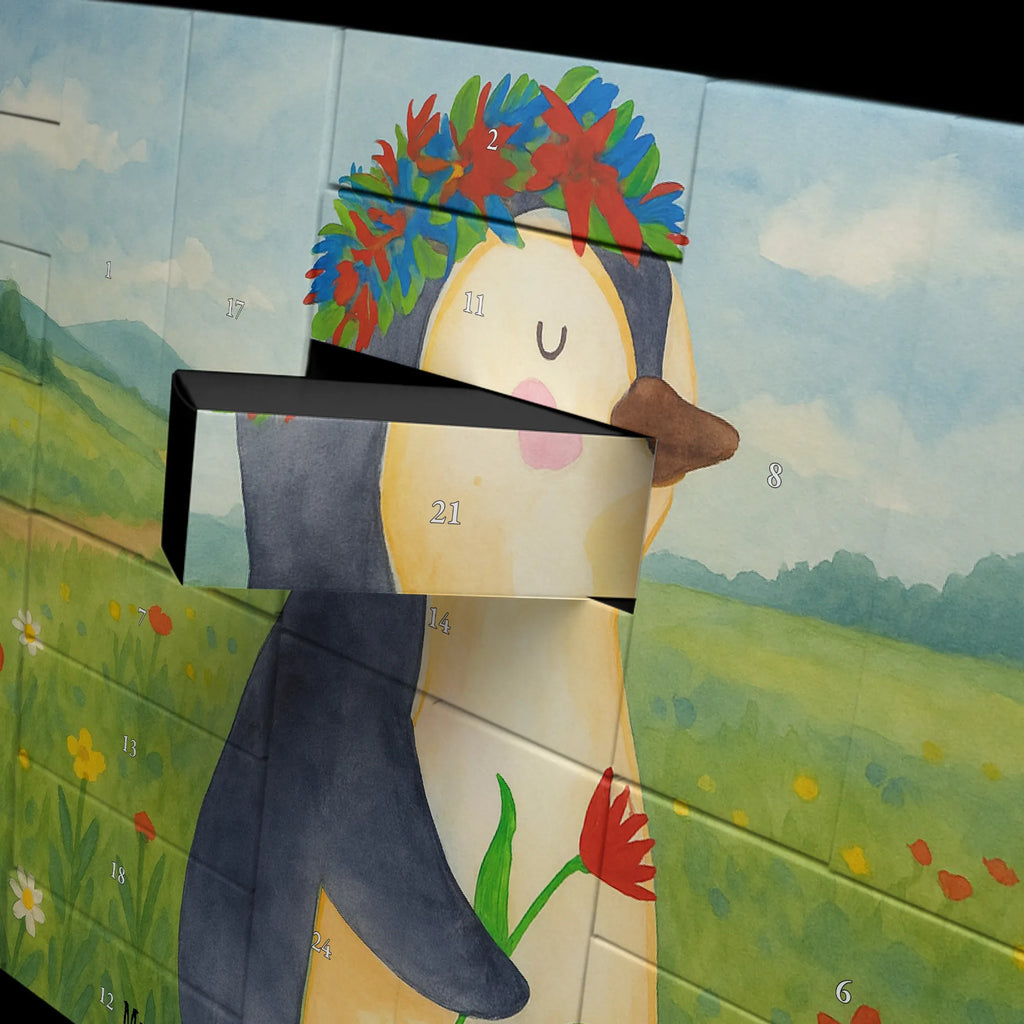 Fillable advent calendar Penguin Flower Design North Pole, Penguins, love of life, penguins, universe, wishes, wreath of flowers, goals in life, lovesickness, goals, gift idea