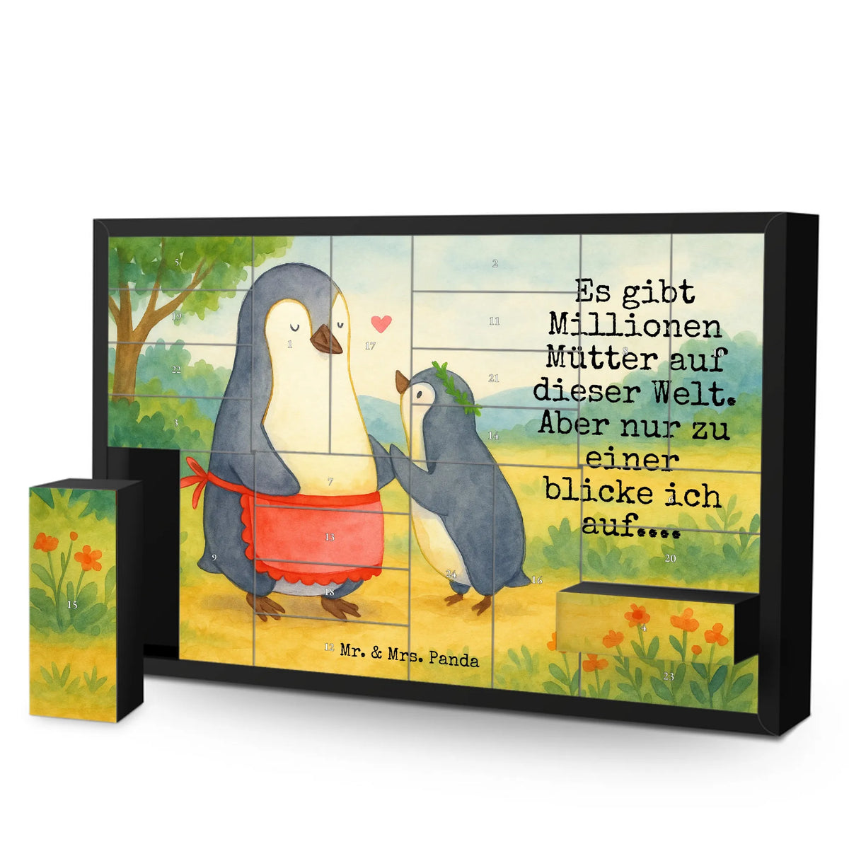 Fillable advent calendar Penguin with child Design Father's Day, Mother's Day, Birthday, Gift, Mother, Mummy