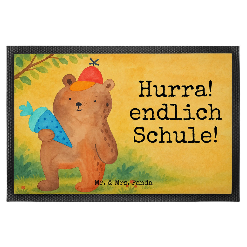 Doormat bear School cone Design Haustürmatte, Sauberlaufmatte, Fußabtreter, Schmutzfangmatte waschbar, Fußmatte außen, Eingangsteppich, Fußmatte innen, Fussmatten, Gummi Matte, Schmutzfangmatte, Schmutzmatte, Fußabstreifer außen, Motivfußmatte, Fußmatte outdoor, Fußabtreter außen, Türvorleger, Fußabstreifer, Vorleger, Gummimatte, Schmutzfangteppich, Türmatte, Fußmatte außen wetterfest, Matte, Fußmatten, Fussmatten online, Schmutzfänger, Fußmatte waschbar, Bär, Teddy, Teddybär, Schulbeginn, Grundschule, Einschulung Geschenk, Bär Motiv, Erster Schultag Geschenk, Schule Geschenk, Schultüte, Schulanfang