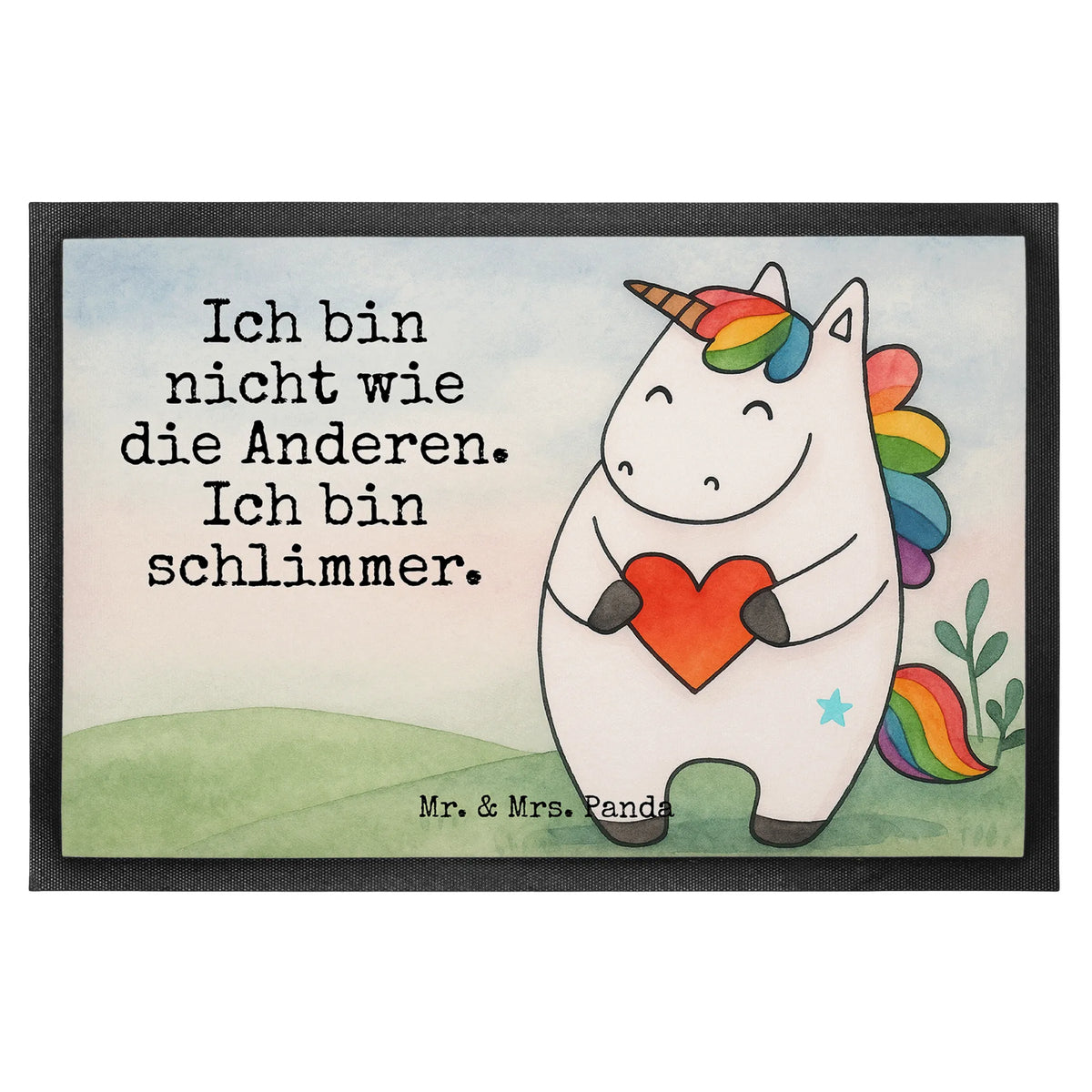 Doormat unicorn Heart Design different, heart, evil, girlfriend present, bad girl, girlfriend gift