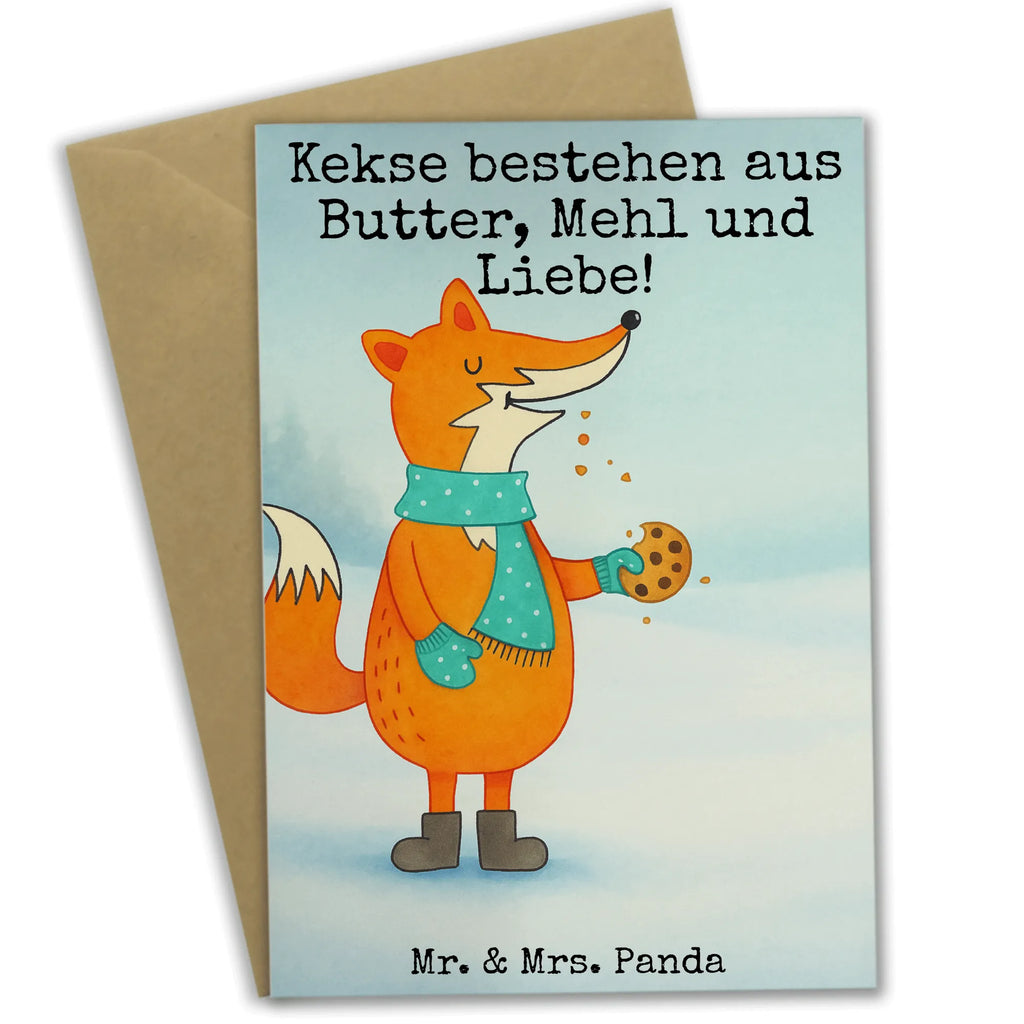 Greetings card Fox biscuit Design invitation card, folding card, greeting card, wedding card, birthday card, fox, foxes, forest wildlife, clever as a fox, animal lover, love, cookies, baking saying, winter, christmas present, christmas time, kitchen decoration