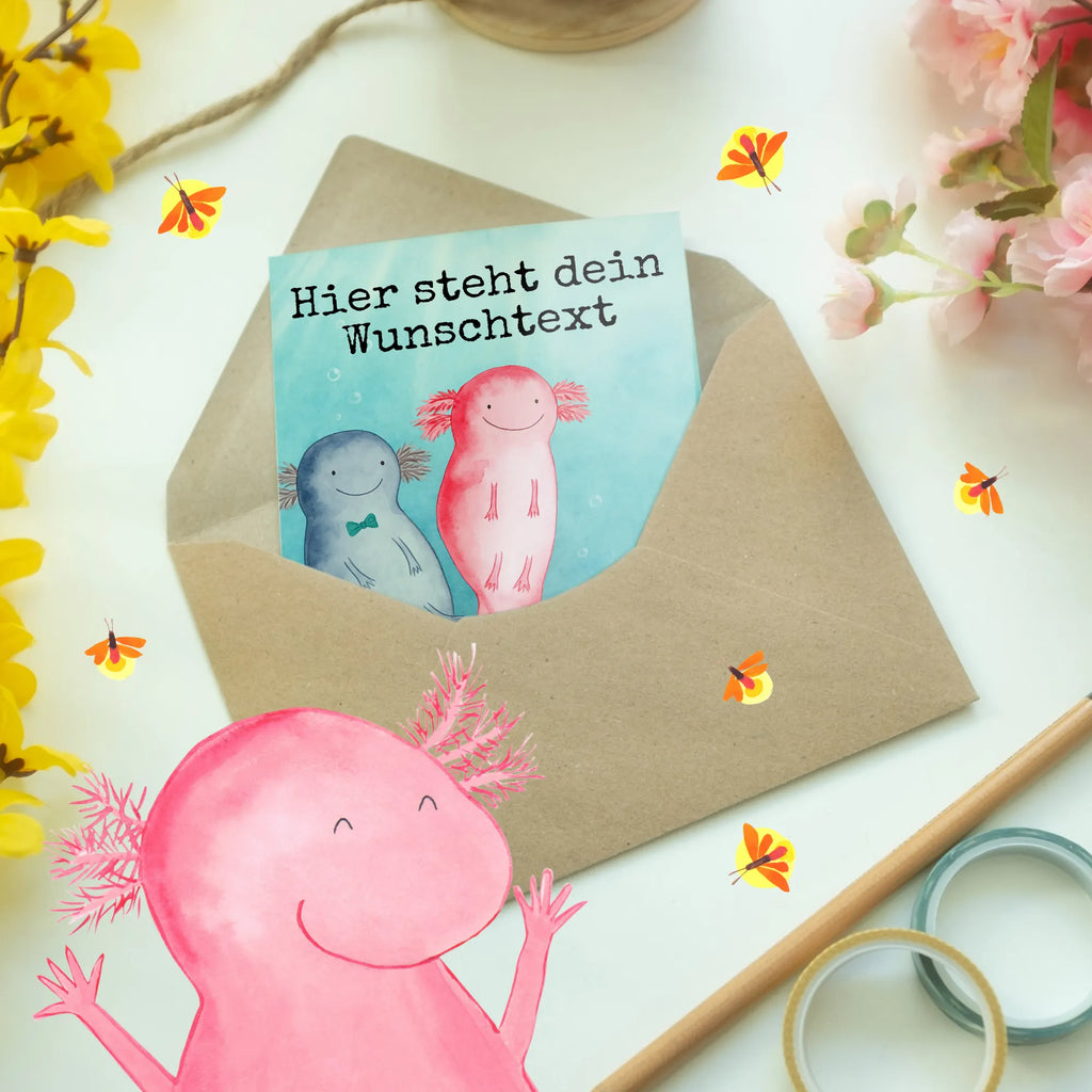 Personalisierte Grußkarte Axolotl Liebe Design Grußkarte mit Namen, Grußkarte als Geldgeschenk, Grußkarte selber drucken, Personalisierte Hochzeitskarte, Personalisierte Einladungskarte, Personalisiertere Klappkarte, Personalisierte Grußkarte, Personalisierte Karte, Personalisierte Geburtstagskarte, Personalisierte Glückwunschkarte, Grußkarten personalisiert, Grußkarte selbst gestalten, Grußkarte mit persönlichen Nachrichten, Liebe, Partner, Freund, Freundin, Ehemann, Ehefrau, Heiraten, Verlobung, Heiratsantrag, Liebesgeschenk, Jahrestag, Hocheitstag, Mitbringsel, für Ehemann, Liebesbeweis, Geschenk für Freundin, Geschenk für Frauen, Valentinstag, Hochzeitstag, für Männer, Geschenk für Partner