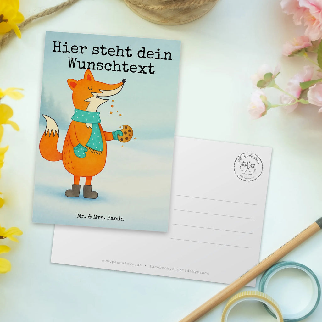 Personalisierte Postkarte Fuchs Keks Design Ansichtskarte mit Namen, Karte mit Namen, Postkarte bedrucken, Postkarte mit Namen, Karte mit Wunschtext, Postkarte personalisierbar, Geschenkkarte mit Wunschtext, Einladung mit Namen, Postkarte mit Wunschtext, Einladung mit Wunschtext, Geschenkkarte mit Namen, Grußkarte mit Wunschtext, Grußkarte mit Namen, Ansichtskarte mit Wunschtext, Fuchs, Liebe, Füchse, Winter, Weihnachtszeit, Backen Spruch, Plätzchen, Kekse, Küche Deko