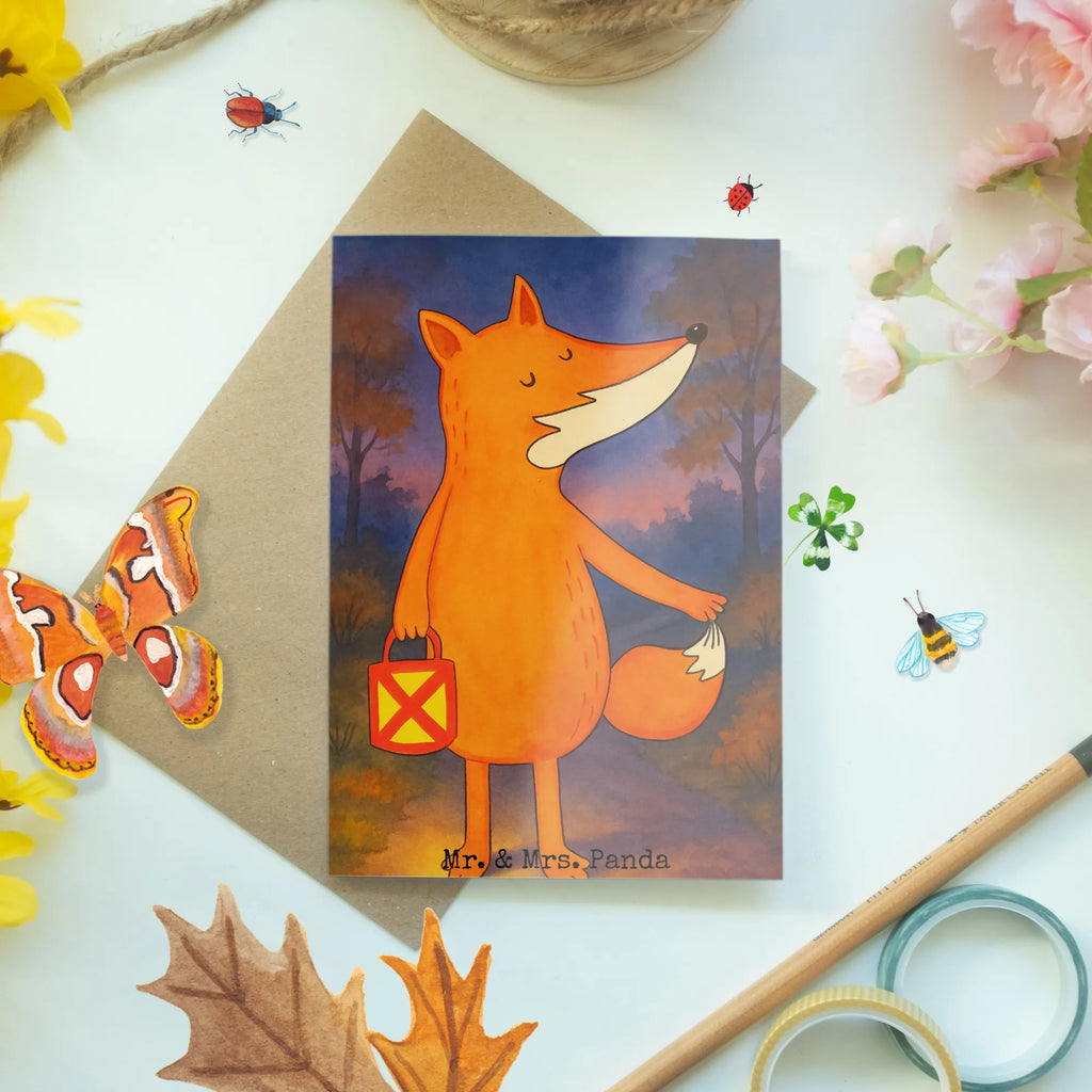 Grußkarte Fuchs Laterne Design Geburtstagskarte, Einladungskarte, Klappkarte, Grußkarte, Karte, Hochzeitskarte, Ansichtskarten, Glückwunschkarte, Fuchs, Cäsar Otto Hugo Flaischlen, Laternenumzug, Füchse, Spruch trösten, Aufmuntern, Sankt Martin, Laterne, Liebeskummer Spruch