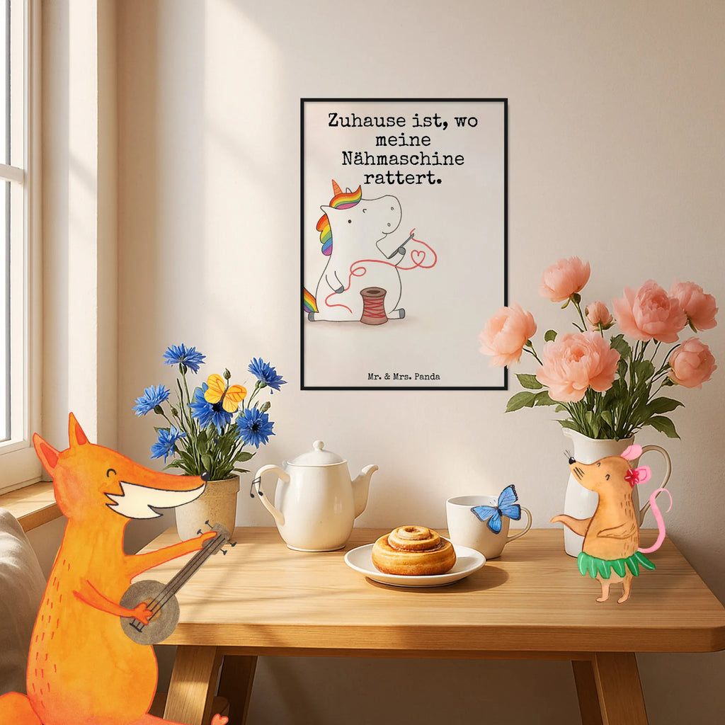 Poster Einhorn Näherin Design Wandposter, Kunstdruck, Poster, Posterdruck, Wanddeko, Handgemaltes Poster, Mr. & Mrs. Panda Poster, Designposter, Raumdekoration, Kinderposter, Bild, Wanddeko Bild, Küchenposter, Wanddekoration, Einhorn, Einhörner, Einhorn Deko, Unicorn, Mädchen, Häkeln, Nähzimmer, Stricken, basteln, nähen, Näherin, Freundin