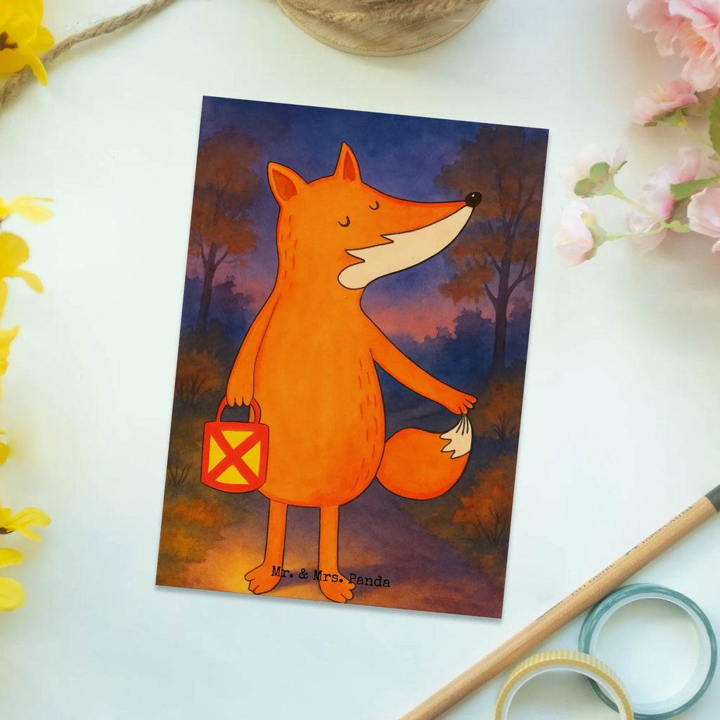 Postkarte Fuchs Laterne Design Einladungskarte, Geschenkkarte, Einladungskarten Geburtstag, Geburtstagskarte, Karte, Grußkarte, Ansichtskarten, Postkarte, Einladung Geburtstag, Ansichtskarte, Dankeskarte, Einladung, Fuchs, Füchse, Laterne, Laternenumzug, Spruch trösten, Aufmuntern, Sankt Martin, Liebeskummer Spruch, Cäsar Otto Hugo Flaischlen