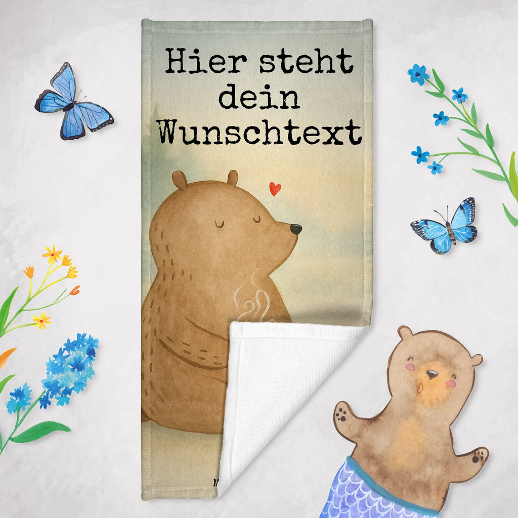 Personalisiertes Badehandtuch Bär Morgenkaffee Design Personalisiertes Handtuch, Personalisiertes Badetuch, Duschtuch mit Namen, Strandtuch mit Namen, Kinder Handtuch mit Namen, Saunatuch mit Namen, Badetuch mit Namen, Liebe, Partner, Freund, Freundin, Ehemann, Ehefrau, Heiraten, Verlobung, Heiratsantrag, Liebesgeschenk, Jahrestag, Hocheitstag, Hochzeitstag, Geschenk für Frauen, Geschenk für Freundin, für Ehemann, Geschenk für Partner, Liebesbeweis, Valentinstag, für Männer, Mitbringsel