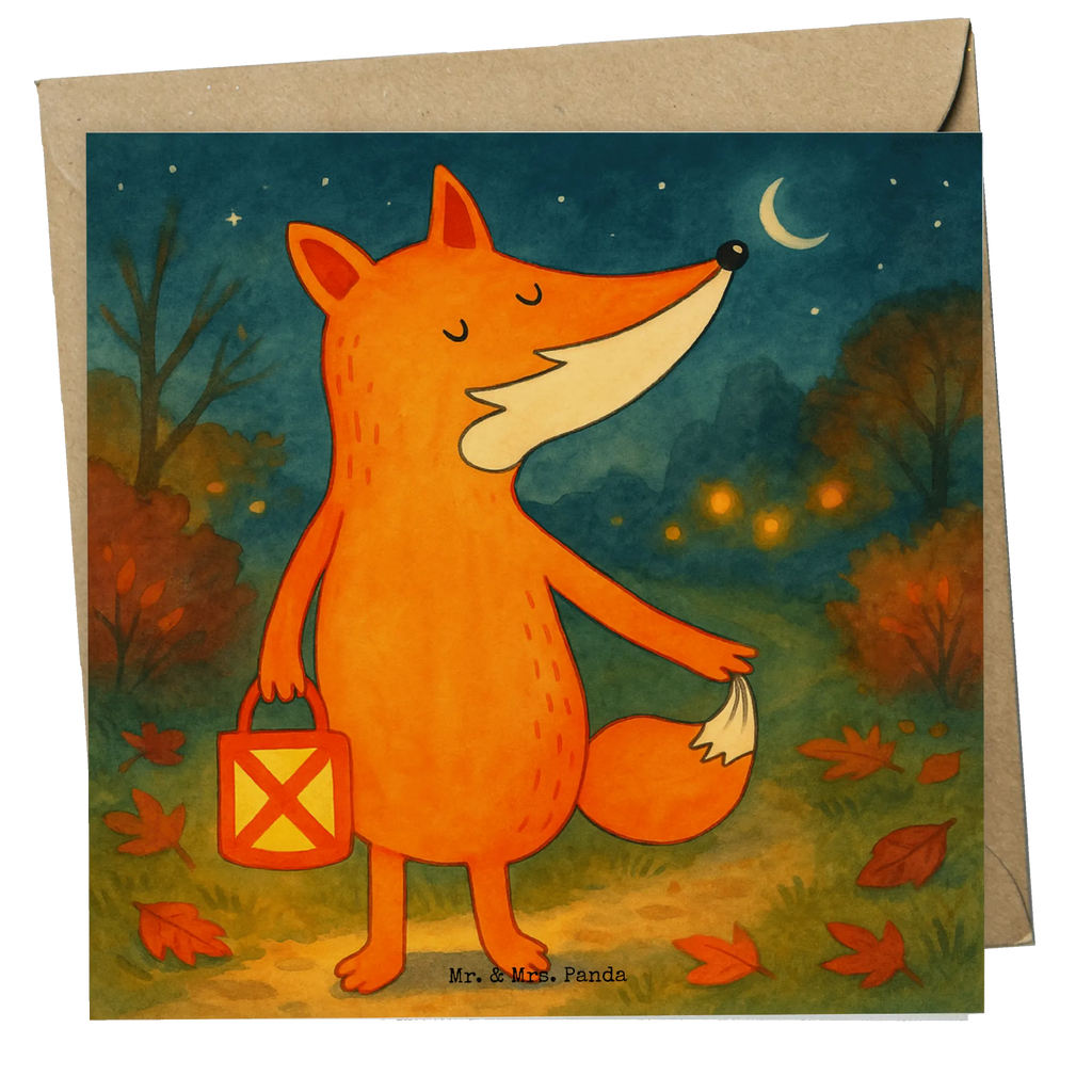 Deluxe Karte Fuchs Laterne Design Grußkarte, Geburtstagskarte, Hochwertige Grußkarte, Glückwunschkarte, Karte, Einladungskarte, Hochzeitskarte, Hochwertige Klappkarte, Klappkarte, Fuchs, Spruch trösten, Aufmuntern, Sankt Martin, Laternenumzug, Liebeskummer Spruch, Laterne, Cäsar Otto Hugo Flaischlen, Füchse