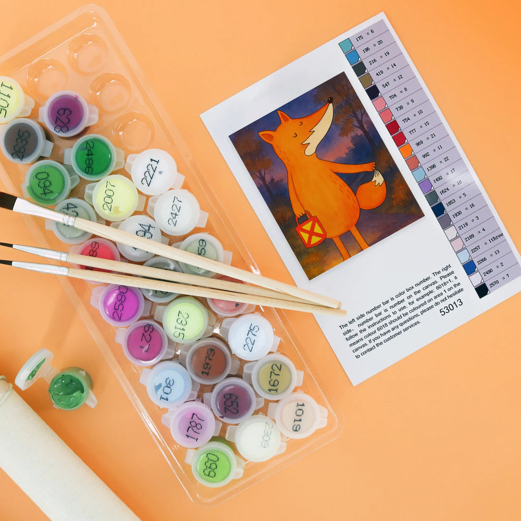 Malen nach Zahlen Fuchs Laterne Design DIY, Ausmalbild, Malen nach Zahlen, Bastelidee, Künstler, Kunstwerk, Kreativität, Malen, Baseln, Fuchs, Sankt Martin, Laternenumzug, Cäsar Otto Hugo Flaischlen, Liebeskummer Spruch, Füchse, Spruch trösten, Laterne, Aufmuntern